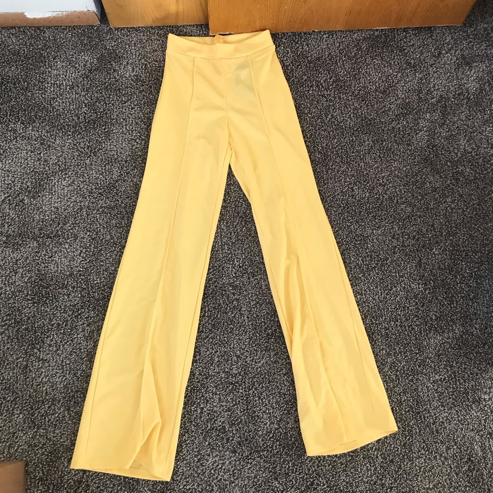 Super cute vibrant yellow high waist pants!